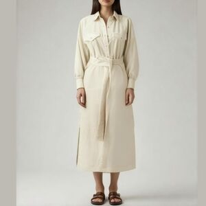 Banana Republic Beige Twill Utility Shirtdress